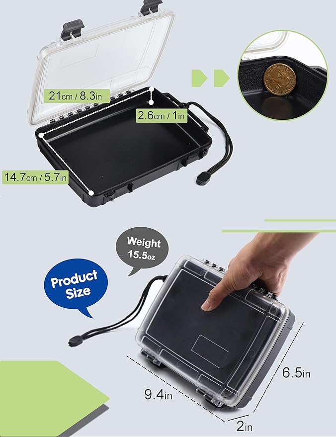 Waterproof Dry Box Waterproof Containers Waterproof Box for Kayaking Small Waterproof Storage Box Floating Dry Case for Boat Watertight Drybox - Image 2