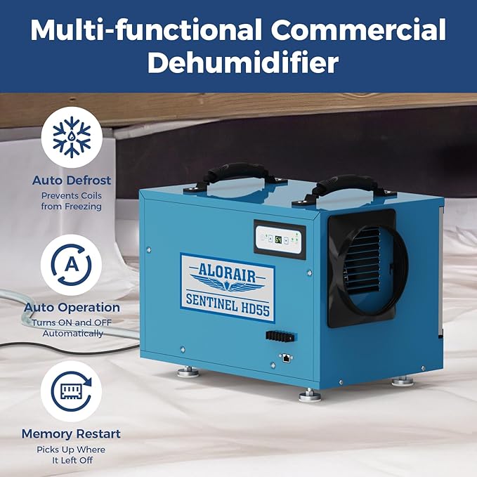 ALORAIR Wi-Fi Crawlspace Dehumidifier, 113 Pint with Drain Hose for Crawl Space, Basement, Commercial and Water Damage Restoration, Compact and Portable, Auto-Defrost - Image 9