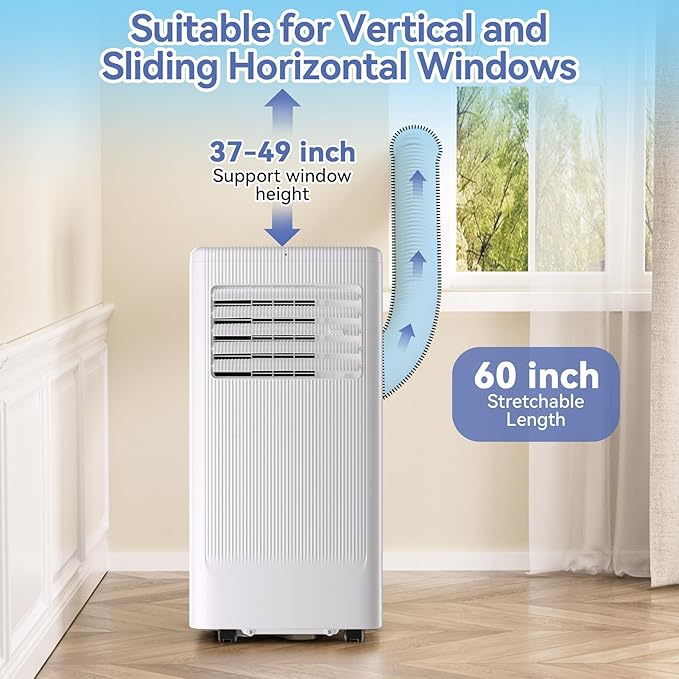 10000 BTU Portable Air Conditioner With 3-In-1 Function - Cools, Fan, Dehumidifier for Room Up to 560 Sq.Ft, 24H Timer, Remote Control, Ideal for Bedroom and Office - Image 6