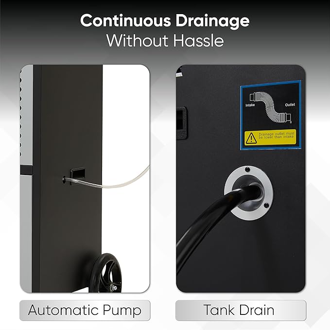 190 Pints Commercial Dehumidifier for Basements & Industrial Spaces – Built-In Pump, Drain Hose, Continuous Operation, 2-Speed Fan, 15000 Sq Ft Coverage - Image 3