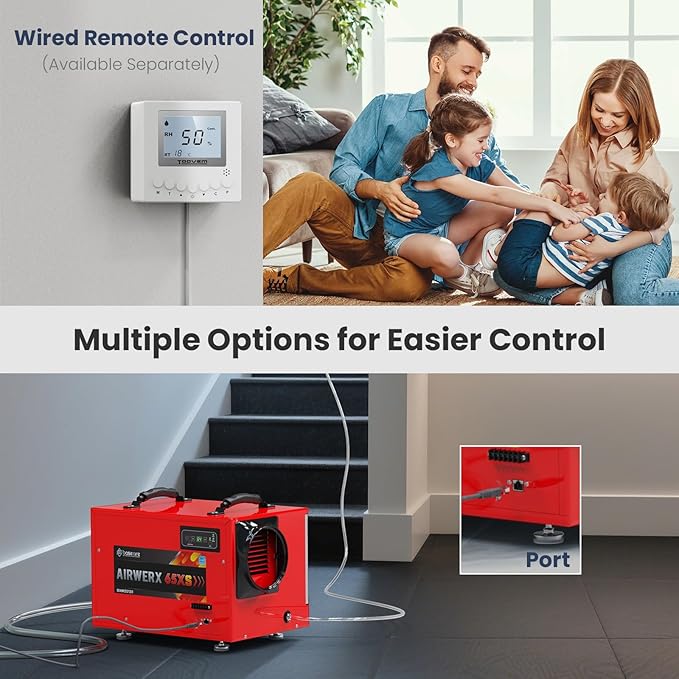 BaseAire 120 Pints Crawl Space Dehumidifiers with Pump Drain Hose, Energy Star Dehumidifier for Commercial, Basement, Kitchen, Industry Up to 1,300 sq. ft., Large Capacity, Compact, Auto Defrost - Image 4