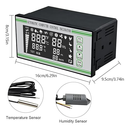 Xm-18S Egg Poultry Incubator System, 110V Automatic Egg Incubator Controller Thermostat Temperature Humidity Sensor - Image 6