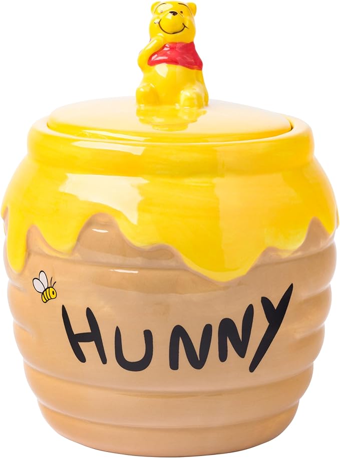 Silver Buffalo Disney Winnie the Pooh Honey "Hunny" Pot Sculpted 3D Hand Painted Ceramic Snack Cookie Jar (Small) by SilverBuffalo