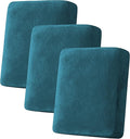 H.VERSAILTEX Velvet Stretch Couch Cushion Cover Plush Cushion Slipcover for Chair Loveseat Sofa Cushion Furniture Protector Seat Cushion Sofa Cover (3 Piece Sofa Cushion Covers, Deep Teal) by HVERSAILTEX