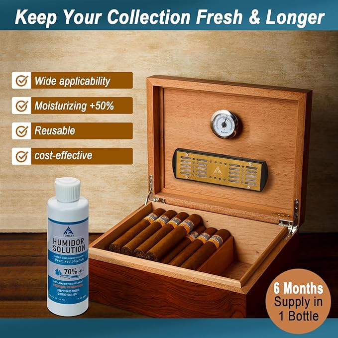 Cigar Humidifier & Humidor Solution Set, Safe Humidity Control Packs, Keep 70% RH for Cigar Humidor, Cigar Box, Aging Cigars (1-100 Cigars), DIY Upgrade Humidification System - Image 5