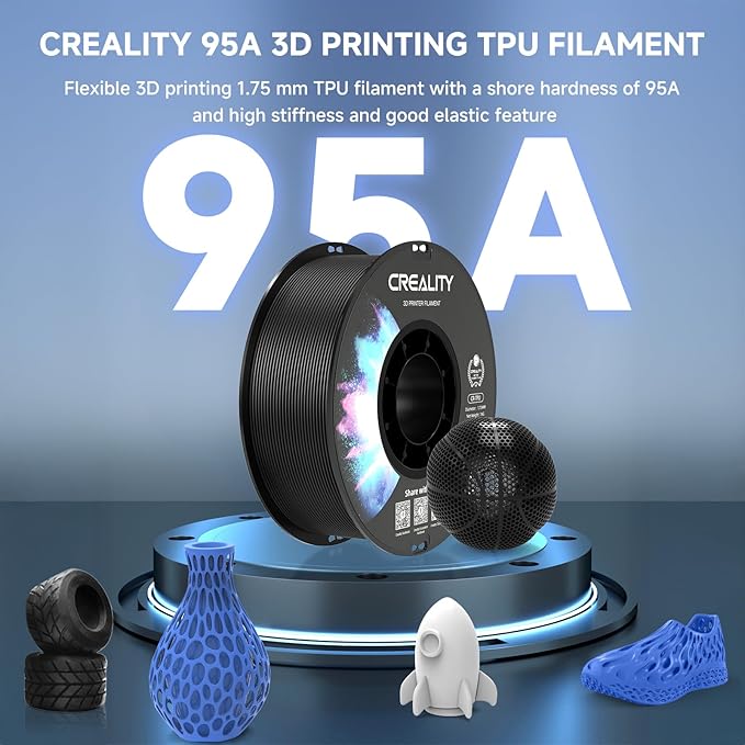 Official Creality TPU Filament, Flexible 3D Printer Filament 1.75mm, 95A Shore High Hardness & Resilience, Dimensional Accuracy +/- 0.03 mm for Most FDM 3D Printers - Image 2
