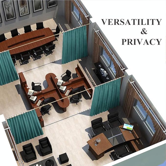 NICETOWN Ceiling Curtains, Room Divider Curtain Screen Partitions, Vertical Blind for Sling Door, Blackout Window Curtains Privacy Blind for Patio (Sea Teal, Single Panel, 10ft Tall x 8.3ft Wide) - Image 6