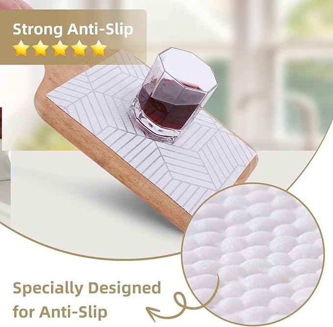 Shelf Liners for Kitchen Cabinets Non Adhesive Shelf Liner Paper Non-Slip Thickened Drawer Liner Easy to Clean for Tool Box Refrigerator with Knife and Tape Measure, Silver Geometric, 11.8 x 118 in - Image 2