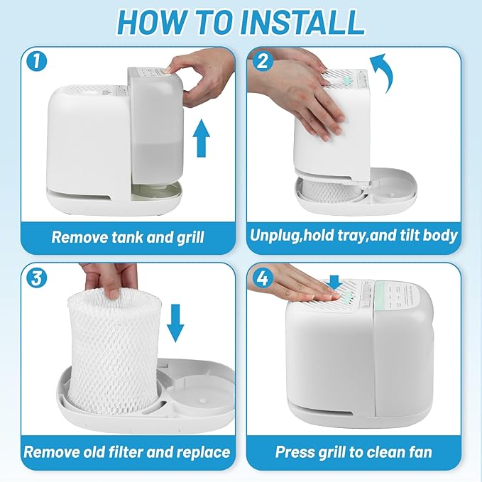 Lemige Humidifier Filter Replacement 2.0 for Canopy Bedside Humidifier and Nursery Humidifier, Made with Wood Pulp and Paper Wick Filter, 6 Pack Humidifier Wicking Filter Replace Every 6 Weeks - Image 9