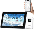 Raddy N90 Wi-Fi Weather Station with 8.8" Display, Smart App Connectivity, Indoor Outdoor Thermometer with Wireless Sensor, Temp & Humidity Monitor, PM2.5/AQI/UVI, 5-Day Forecast, Sunrise/Sunset Time by Raddy