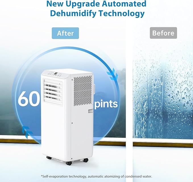 Portable Air Conditioner 10,000 Btu 450 Sq Ft 3-In-1 Ac Unit with Dehumidifier Fan Remote for Apartments and Homes, Led Display, Window Vent Kit - Image 4