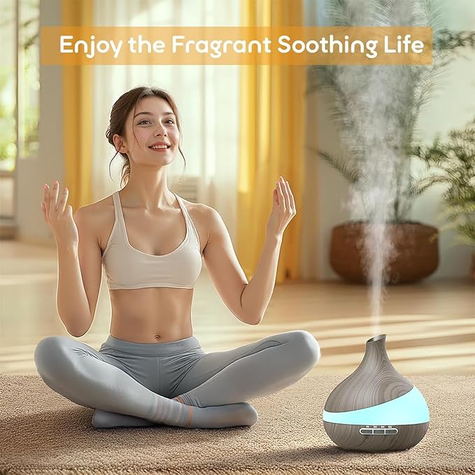 500ML Essential Oil Diffuser: Aroma Diffuser with Remote Control for Hotel Spa Yoga Room - Humidifiers for Bedroom with 14 Colors LED Night Light for Kids/Women Home Relaxation - Image 6