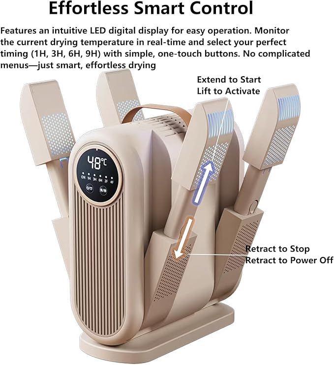 Volodya Portable Shoe Dryer and Boot Dryer Foldable Fast Drying Electric Footwear Care for Work Boots Sneakers Athletic Shoes Travel Gym Home Use - Image 8
