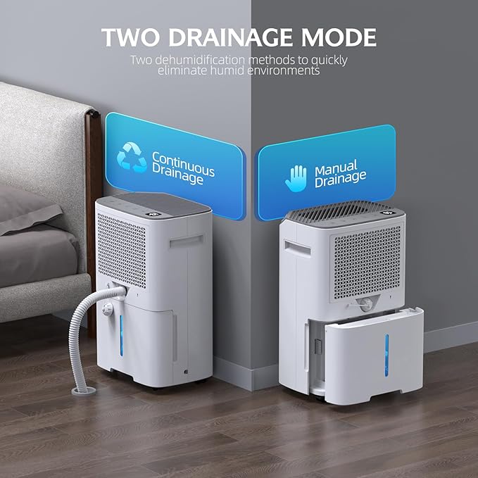 3000 Sq.Ft Wi-Fi Dehumidifiers for Home, 34 Pints Energy Star Certified Smart Dehumidifier for Basement, Bedroom, Bathroom, with Drain Hose, 3 Modes,24H Timer,Auto Defrost, Child Lock - Image 4