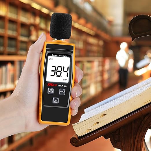 Decibel Meter Sound Level Reader 30-130dB(A), Hand-held Sound Noise Meter with Backlight Alarm, Digital Noise Meter Decibel Monitoring Tester Calibrated Audio Noise Volume Measuring Instrument - Image 7