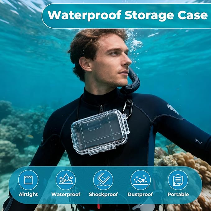 Outdoor Storage Box, Shockproof Airtight Storage Case, Outdoor Storage Box for Edc, Pressure Proof Dry Boxes with Detachable Pad for Camping for Edc Tools, Phone, Keys - Image 2