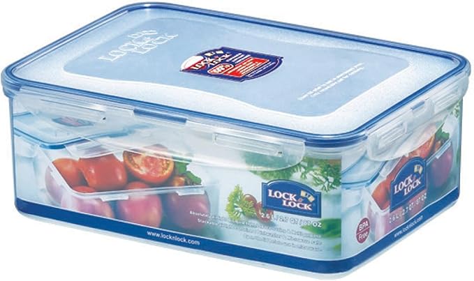LOCK & LOCK Easy Essentials Food Storage lids/Airtight containers, BPA Free, Rectangle-88 oz-for Rice, Clear by LocknLock