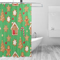 Christmas Gingerbread Brown Shower Curtain Liner 72×72 inch for Bathroom Curtain Anti Mold Shower Curtain with Hooks Bathroom Accessories by Unknown