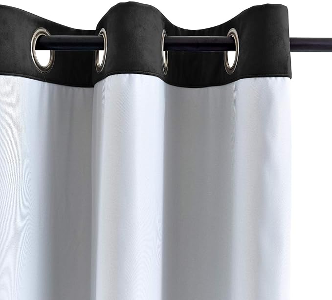 ChadMade Extra Long Blackout Lined Premium Velvet Curtain Warm Black 72Wx120L Inch (1 Panel), Eyelet Grommet for Livingroom Bedroom Theater Studio, Leon Collection - Image 3