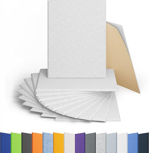 12 Pack Acoustic Panels Self Adhesive Sound Proof Foam, High Density Sound Acoustic Panel, 16X12X0.4 Inch 4:3 Rectangle Panels in Home, Office, Reccording Room, Studio, more(Snow White) by Amantech