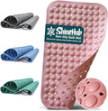 Non-Slip Bath Mat for Tub Shower, TPE Machine Washable Bathroom Essentials with Suction Cups, Quick-Dry 28x16 inch (Dusty Blossom Pink) by Unknown