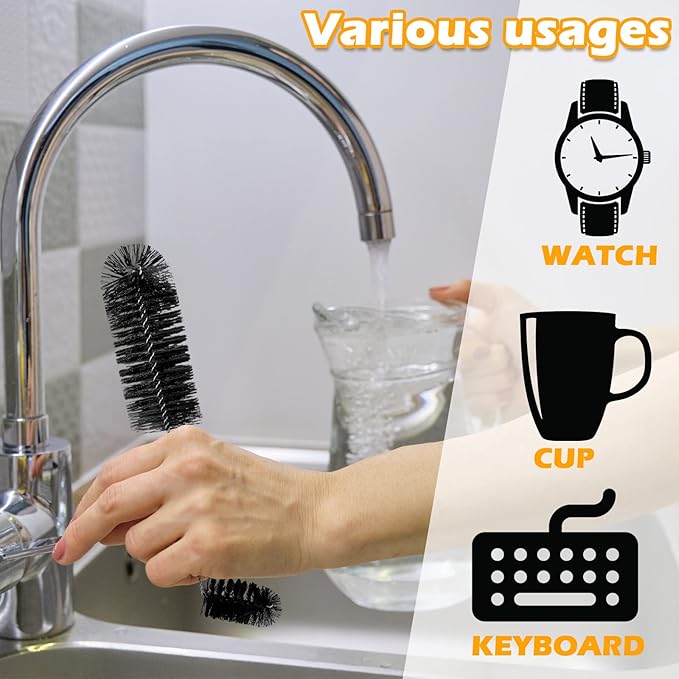 Hummingbird Feeder Cleaning Brush 19 Pieces 3 Size Mini Nylon Double Headed 2 in 1 Hummingbird Brush Hard to Reach Places Tiny Cleaning Kit(Black) - Image 4