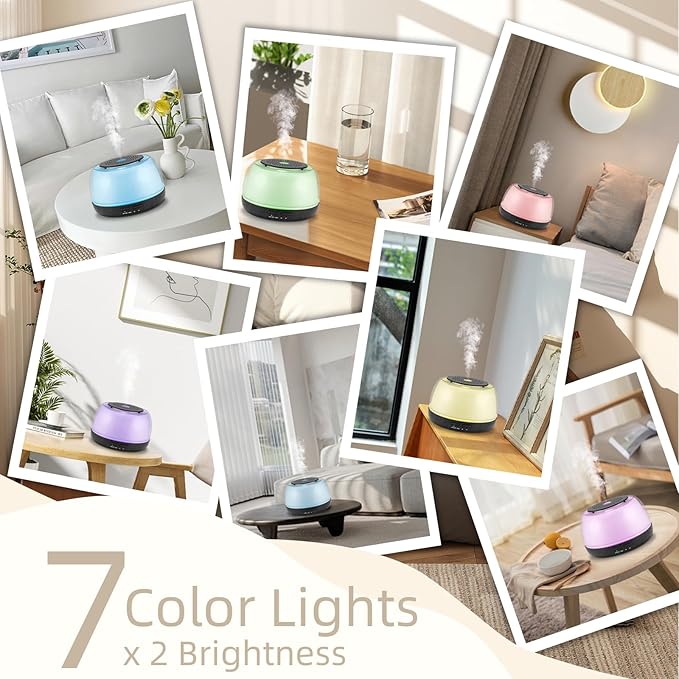 300ML Essential Oil Diffuser - 8-Hour Aromatherapy with Remote Control, 7-Color LED Lights, 4 Timer Settings for Home - Image 2