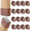 Rectangle Chair Leg Protectors for Hardwood Floors,16 PCS Silicone Covers to Protect Wood Tile Floors Felt Pads Furniture Leg Caps Reduce Noise. Easy to Move.(Brown,1 x 1.25 Inch,Rectangle) by ComeHomeWithMe