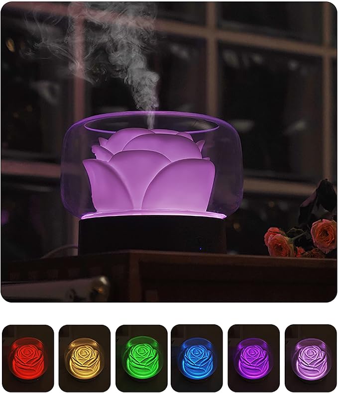 Diffusers for Essential Oils Large Room: SEVEYEE 500ml Aromatherapy Diffuser for Home Bedroom - Big Capacity Running 24 Hours Waterless Auto Off with 7 Colors Lights - White - Image 5