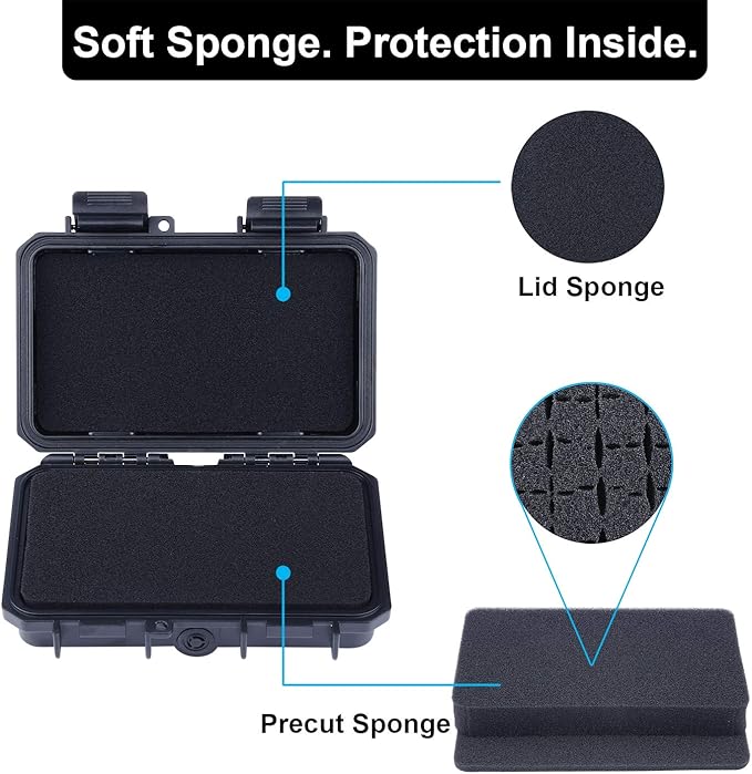 Lykus HC-1510 Mini Hard Case Dry Box with Foam Insert, Interior Size 5.91x3.35x1.46 inch, IP66 Splash-Proof - Image 2