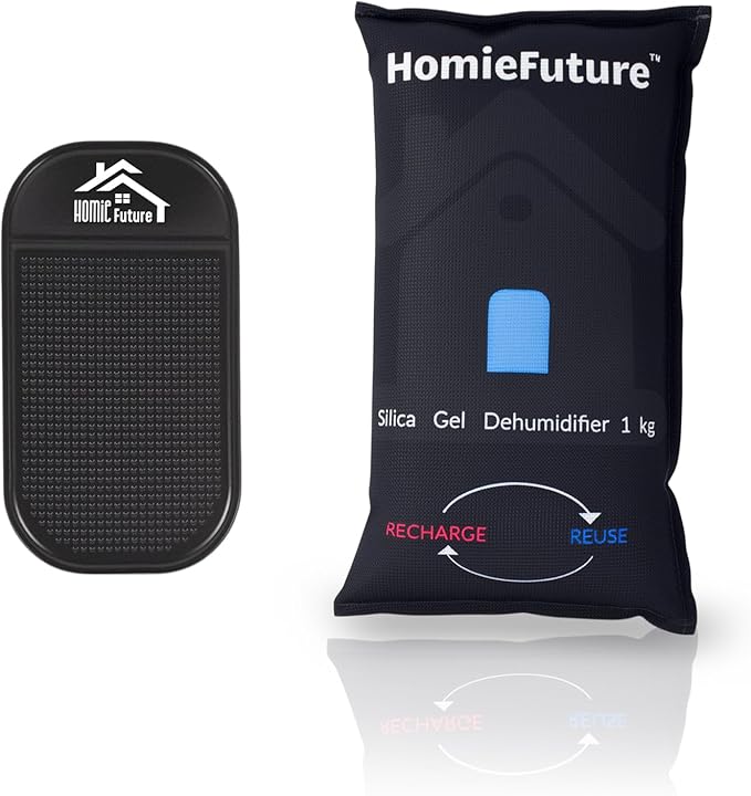 1000g Car Dehumidifier Bag with Non-Slip Dashboard Mat | Microwave Rechargeable Silica Gel Desiccant | Absorbs Moisture & Condensation | For Car, Gun Safe, Closet & Garage | Reusable & Leakproof - Image 7