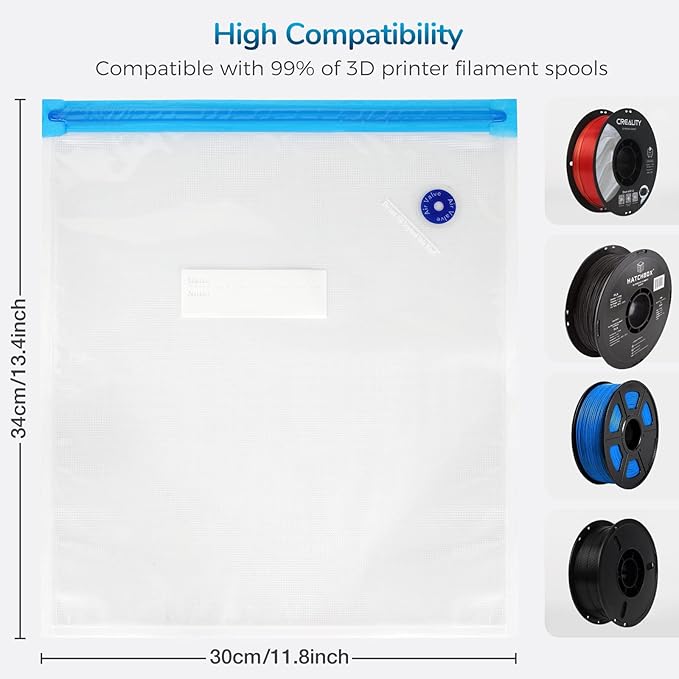 FugaCity 3D Printer Filament Storage Vacuum Kit- 20 Pack Reusable Vacuum Bags (PA+PE 13.8 ×15.7 in) for Keep Filament Clean & Dry - Image 6