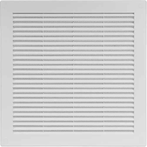 12" x 12" (Outer Size) Square Air Vent Cover – White Plastic Vent Deflector - Screen Mesh, Surface Mount Wall Ceiling – Cold Air Return Soffit Air Vent Cover - Register Indoor Outdoor by Unknown