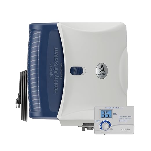 AprilAire 720A Whole-House Fan-Powered Evaporative Humidifier – 21 Gallons Per Day, Water Saving With Automatic Digital Control for up to 6,250 Sq. Ft., Part of the AprilAire Healthy Air System by AprilAire