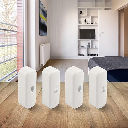 4PCS for Zigbee Wireless Temperature and Humidity Sensor Indoor Smart Thermohygrometer with ±1°C and ±5% RH Accuracy App Alerts Voice Control for Home Office Monitoring - Image 5