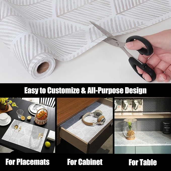 Shelf Liners for Kitchen Cabinets, Non Adhesive and Strong Non-Slip Shelf Cabinet Drawer Liners for Kitchen Wire Fridge, Waterproof Shelf Drawer Liner,Easy to Clean,12IN x 20FT - Image 6