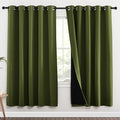 NICETOWN Full Shade Curtain Panels, 62 x 72 inch, Olive Green, Pair of Energy Smart & Noise Blocking Out Blackout Drapes for Dining Room Window, Thermal Insulated Guest Room Lined Window Dressing by NICETOWN