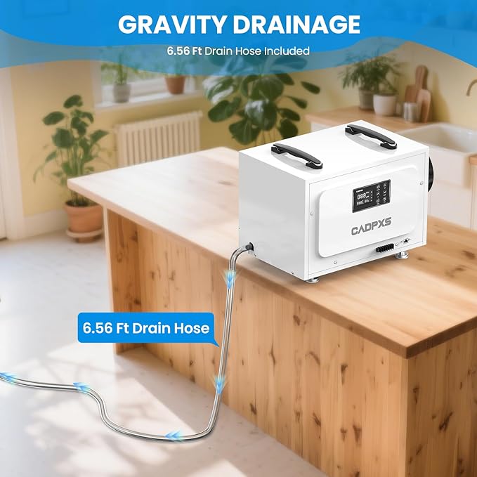 CADPXS Crawl Space Dehumidifier, 125 Pints Commercial Dehumidifiers with Drain Hose, Dehumidifier for Crawlspace, Basements & Water Damage Use, Auto Defrost & Memory Restart, cETL Listed - Image 4