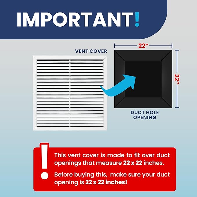 22x22 Inch (Duct Opening) Air Return Vent Cover Decorative – Premium Aluminum AC Vent Cover for Ceiling & Wall, Rustproof Grille, Ideal for Home HVAC Grille, Durable & Easy to Install by ACLAMINAIRE - Image 4