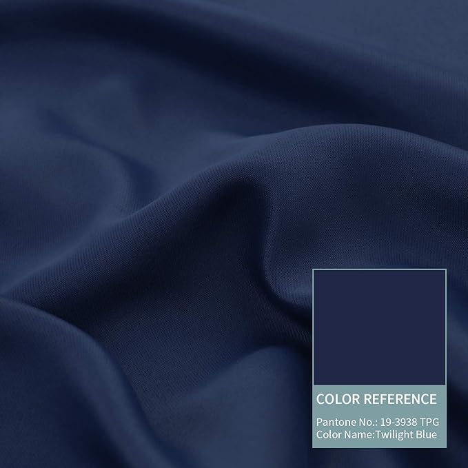 BGment Thermal Insulated 100% Blackout Curtains for Bedroom with Black Liner, Double Layer Full Room Darkening Noise Reducing Grommet Curtain (52 x 72 Inch, Navy Blue, 2 Panels) - Image 7