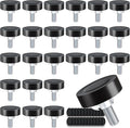 Adjustable Leveling Feet: T-Nuts & Floor Protectors, Heavy Duty Furniture Levelers for Cabinets,Sofa,Tables,Chairs on Hardwood/Tile/Carpet (24, with T-Nut, 1/4" Thread) by Unknown