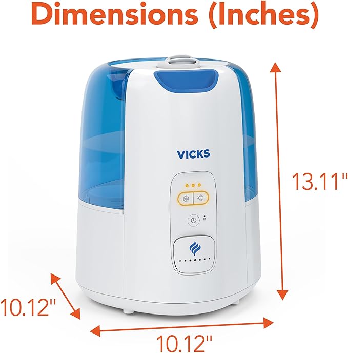 Vicks Dual Comfort Cool + Warm Mist Humidifier for Bedrooms With Fusion Technology, Compatible with Vicks VapoPads and Vicks VapoSteam, White - Image 8