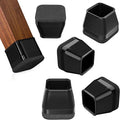 16Pcs Square Chair Leg Floor Protectors with Thickened Felt Pads Silicone Chair Leg Covers Caps to Protect Hardwood Tile Floors Furniture Feet Reduce Noise (Black XL Fit 1.46"-1.77") by BAIPOK