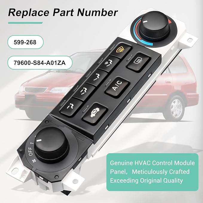 79600-S84-A01ZA Heater Climate Control Switch Compatible with 1998-2004 Honda Odyssey, 1998-2000 Honda Accord 2.3L L4/3.0L V6 AC Control Panel, 79600S84A01ZA 599-268 HVAC Control Panel - Image 3