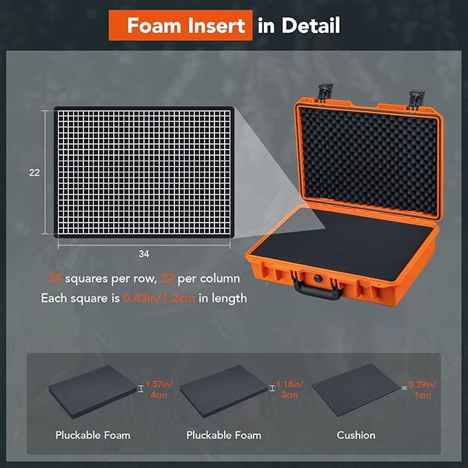 Lykus HC-4410 Waterproof Hard Case with Customizable Foam Insert, Interior Size 17.32x11.42x4.72 in, Suitable for up to 16" laptop,Starlink Mini,keyboard,drill,audio mixer,mic,flashlight,and more - Image 6
