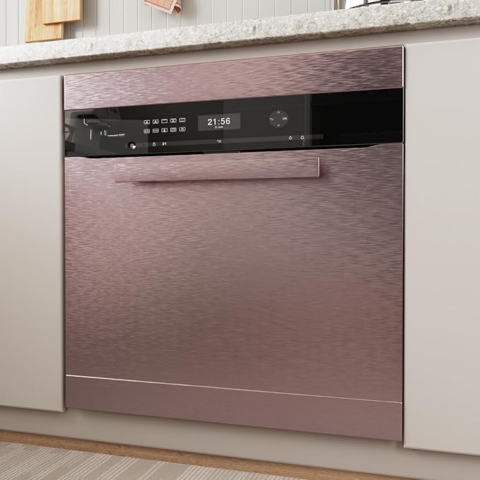 CRE8TIVE Rose Gold Stainless Steel Contact Paper for Appliances 12"x354" Brushed Metallic Peel and Stick Wallpaper Self Adhesive Heat Resistant Stainless Steel Wallpaper for Kitchen Refrigerator Stove - Image 5