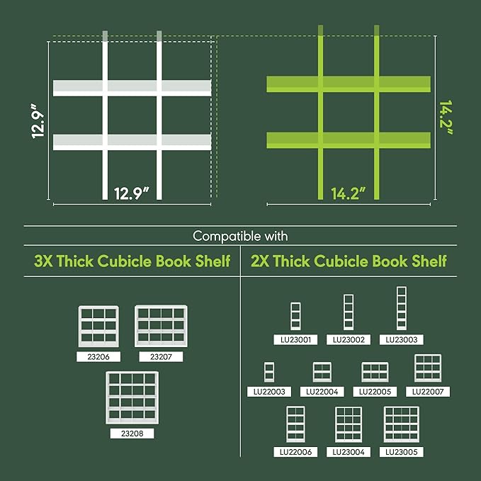 Furinno Cubicle Cube Insert, 9-Compartment Cube Organizer, Geometric Shelf Accessory, Fits into Furinno Triple Thick Cubes, IKEA Kallax, for Organizers and Storage, White - Image 5