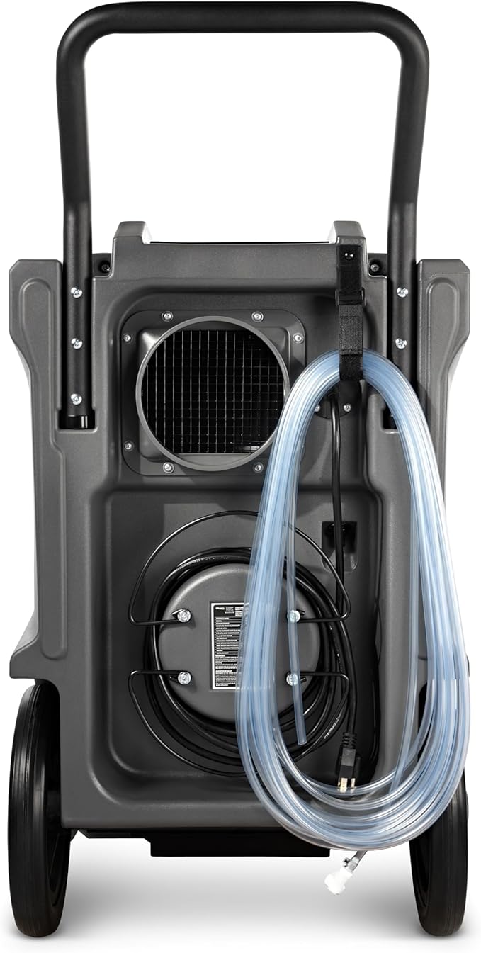 BlueDri BD-130P 225PPD Industrial Water Damage Equipment Commercial Dehumidifier with Hose for Basements in Homes and Job Sites, Gray - Image 9