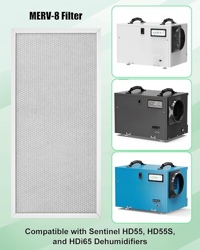 4-Pack MERV-8 Filters Replacement Compatible with Alorair Sentinel HD55 HDi65 HD55S HDi65S Basement Dehumidifiers, 17.2 X 8.8 X 0.4 inches Filter Replacement - Image 2
