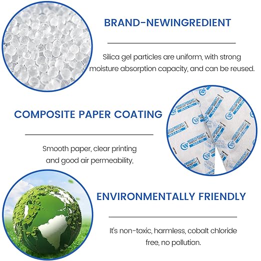 30 Packs 20 Gram Silica Gel Packets, Dessicant Packs for Storage, Moisture Absorber Bag, Humidity Packs - Image 2